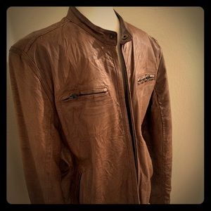 Levi’s Capital E Leather Cafe Brown Racer Jacket